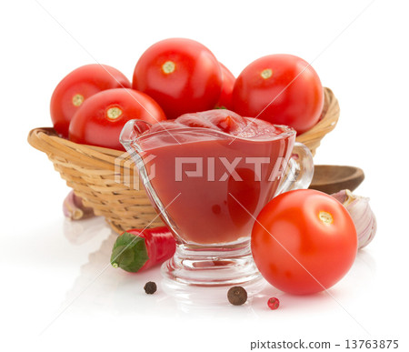 tomato sauce on white background tomato sauce on white background 13763875