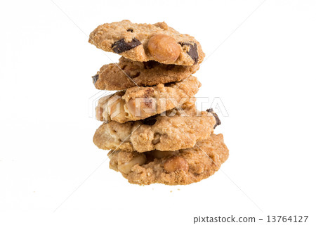 Chocolate homemade pastry cookies isolated on white background Chocolate homemade pastry cookies isolated on white background 13764127