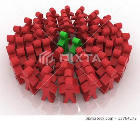 3d people in circle 13764172