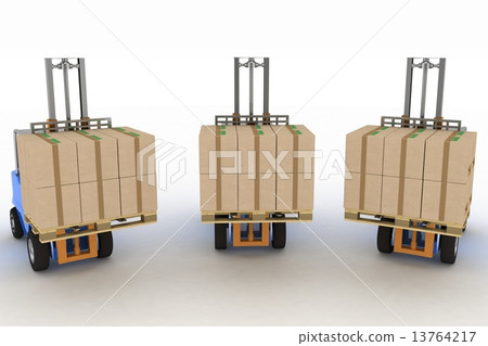 Three loaders with cargo 13764217