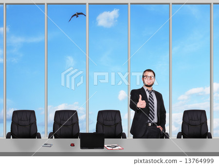 businessman showing thumb up businessman showing thumb up 13764999