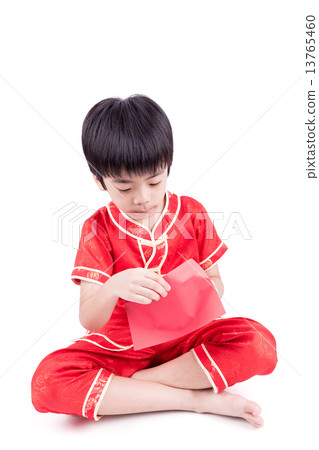 Cute Asian Boy In Tradition Chinese Cheongsam Isolated On White Cute Asian Boy In Tradition Chinese Cheongsam Isolated On White 13765460