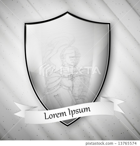 Knight image. Metal shield on dirty gray background. Vector format Knight image. Metal shield on dirty gray background. Vector format 13765574