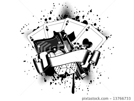 pistols and playing cards dice chips pistols and playing cards dice chips 13766733