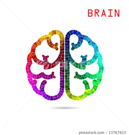 Creative colorful left brain and right brain Idea concept backgr 13767923