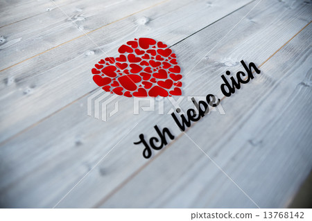 Composite image of ich liebe dich 13768142