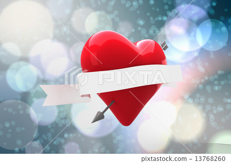 Composite image of heart with scroll 13768260