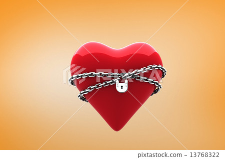 Composite image of locked heart Composite image of locked heart 13768322