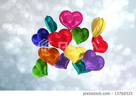 Composite image of heart balloons 13768325