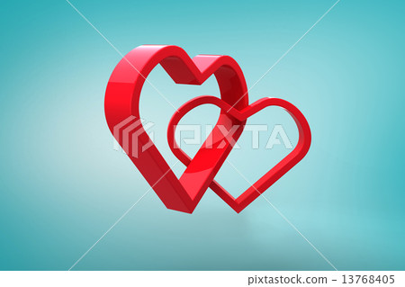 Composite image of linking hearts 13768405