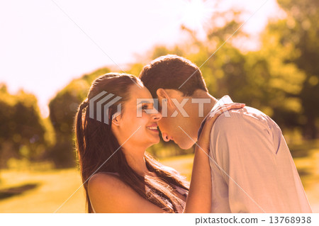 Loving and happy couple at park 13768938