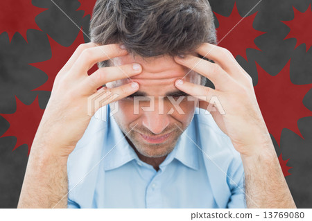 Composite image of man with headache Composite image of man with headache 13769080