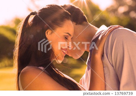 Loving and happy couple at park 13769739