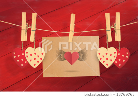 Composite image of heart with wings 13769763
