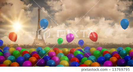 Composite image of colourful balloons Composite image of colourful balloons 13769795