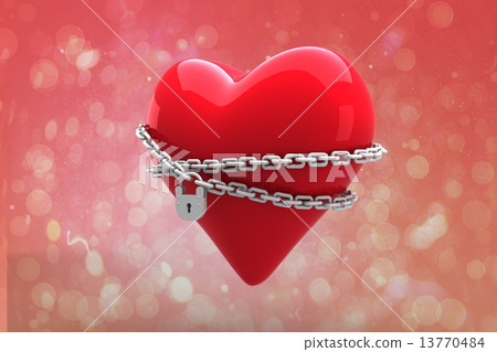 Composite image of locked heart 13770484