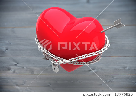 Composite image of locked heart 13770929