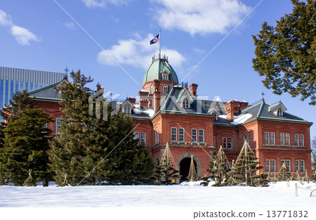 Winter Hokkaido Government former main government building, red brick 13771832