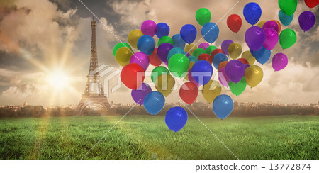 Composite image of colourful balloons Composite image of colourful balloons 13772874