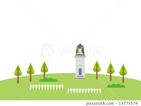 Hill ranch fencing tree plantation countryside barn 13773574