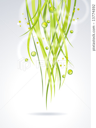 Green lines. Abstract vector background 13774892