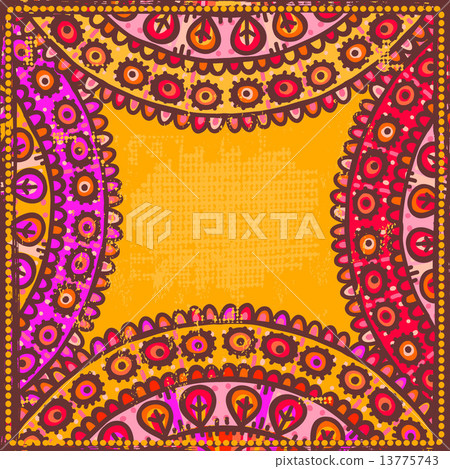 Hand drawn ethnic frame in indian style Hand drawn ethnic frame in indian style 13775743