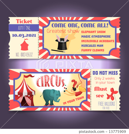 Circus retro tickets 13775909
