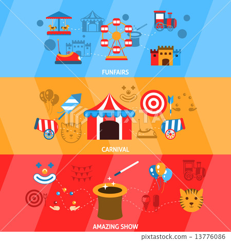 Amusement Park Banner Set 13776086
