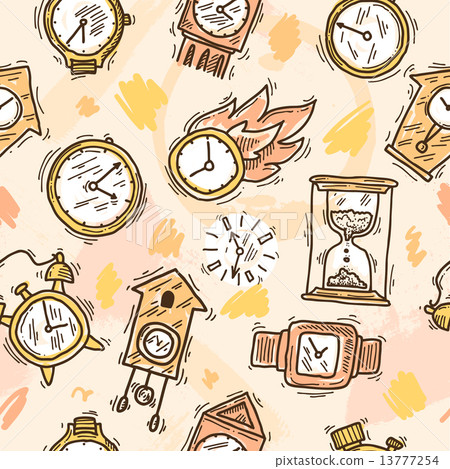 Clock Seamless Pattern - Stock Illustration [13777254] - PIXTA
