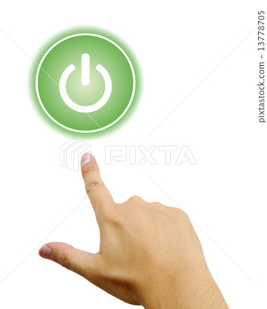 Pushing the power switch Pushing the power switch 13778705