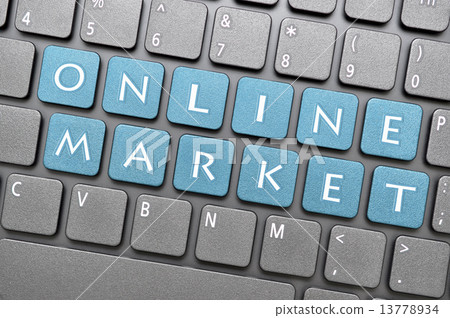 Online market key on keyboard 13778934