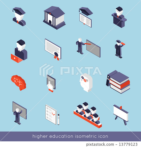 Higher Education Isometric Set 13779123