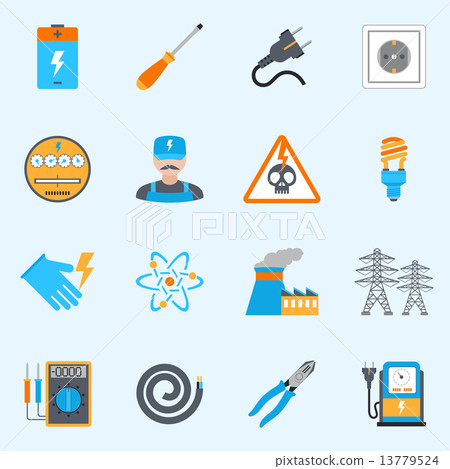 Electricity Icons Set-插圖素材 [13779524] - PIXTA圖庫