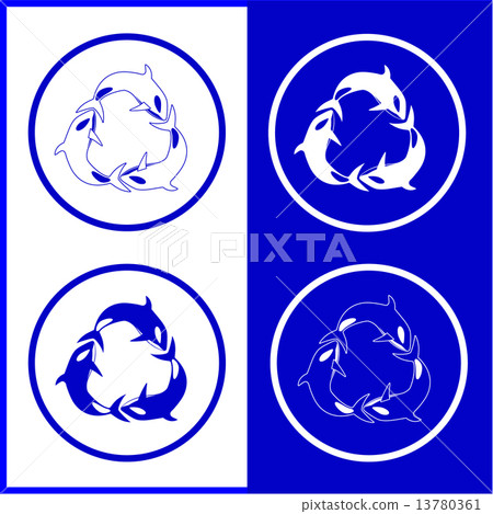 Vector killer whale icons Vector killer whale icons 13780361