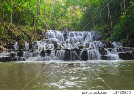 Waterfall in Namtok Samlan National Park, Saraburi, Thailand 13780890