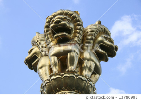 Three Golden Lions Guarding Three Golden Lions Guarding 13780993