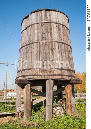 Fire tub for water. Nizhnaya Sinyachikha. Russia 13781155