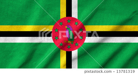 Ruffled Dominica Flag Ruffled Dominica Flag 13781319