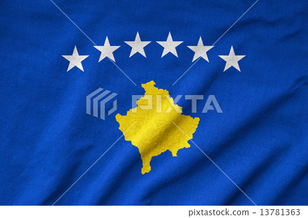 Ruffled Kosovo Flag Ruffled Kosovo Flag 13781363