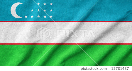 Ruffled Uzbekistan Flag 13781487