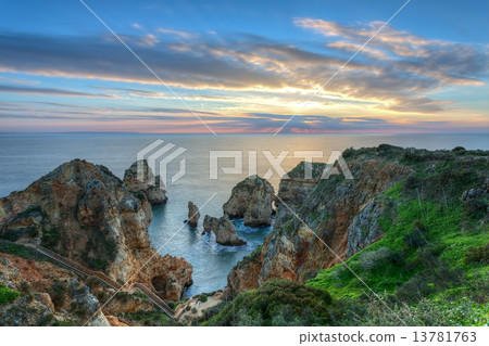 Sunrise in Lagos at sea. Portugal. 13781763