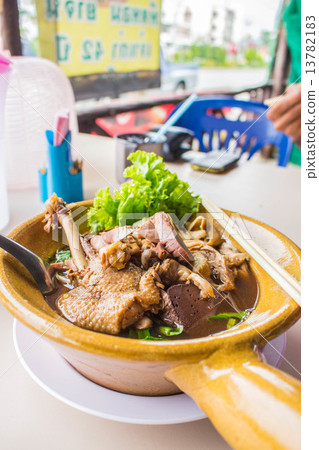 noodle soup in Thailand. 13782183