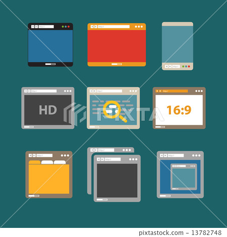 Web browsers flat design collection - Stock Illustration [13782748] - PIXTA