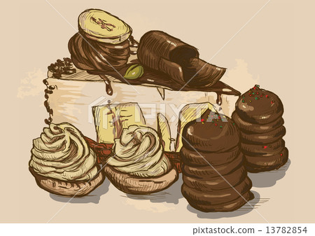 Sweets - An Hand drawn Illustration Sweets - An Hand drawn Illustration 13782854
