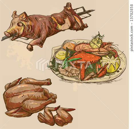 Food around the World, hand drawn and colored vector Food around the World, hand drawn and colored vector 13782858