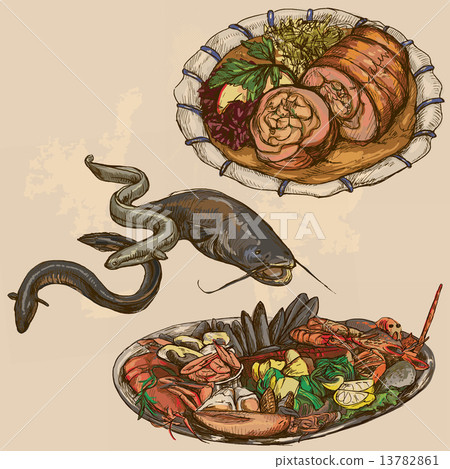 Food around the World, hand drawn and colored vector Food around the World, hand drawn and colored vector 13782861