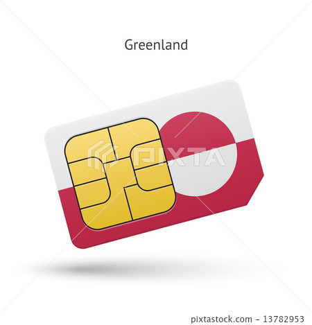 Greenland mobile phone sim card with flag. Greenland mobile phone sim card with flag. 13782953