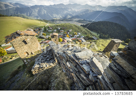Tusheti National Park mountain village towers 13783685