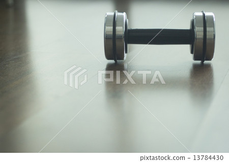 Dumbbell gym metal weights in gym health club 13784430