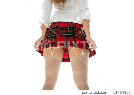sexy woman bottom in short skirt and stockings sexy woman bottom in short skirt and stockings 13784592